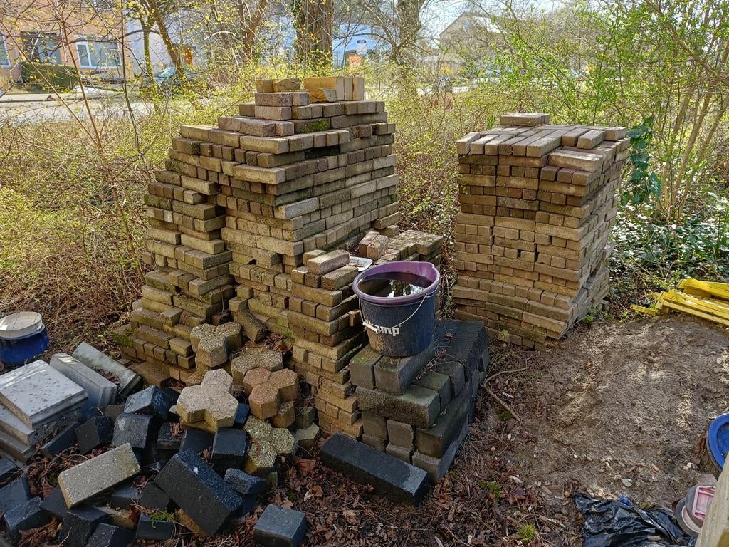 Gratis klinkers 19.5 x 6 x 4.5, Ophalen, Gebruikt, Klinkers, 10 m² of meer