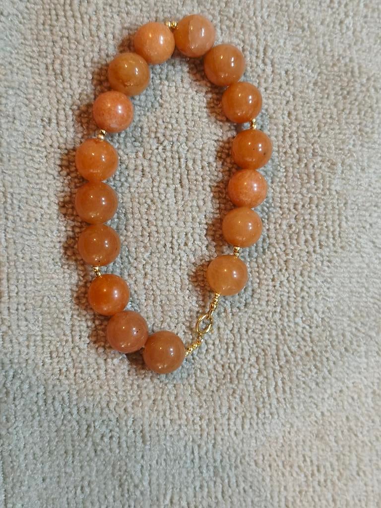 Armband carneool sluiting 18 karaat, Sieraden, Tassen en Uiterlijk, Armbanden, Ophalen of Verzenden, Zo goed als nieuw, Met edelsteen