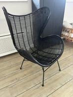 Fauteuil rotan zwart HK living, Ophalen, Gebruikt, Zwart, Eén