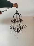 Gietijzeren kroonluchters met glazen pegels, Huis en Inrichting, Lampen | Kroonluchters, Ophalen of Verzenden, Glas, Klassiek, Romantisch