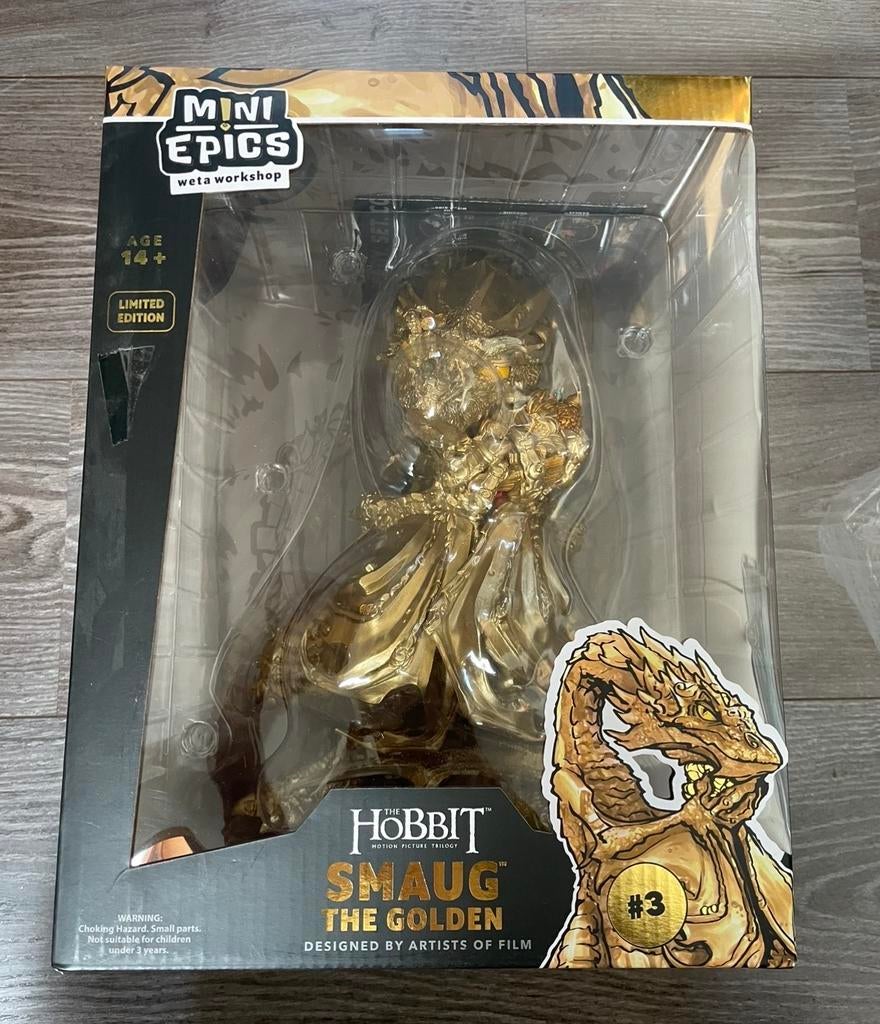 Nieuwe Golden Smaug Hobbit Beeldje Weta Workshop 29cm, Ophalen of Verzenden, Nieuw, Film, Beeldje, Replica of Model