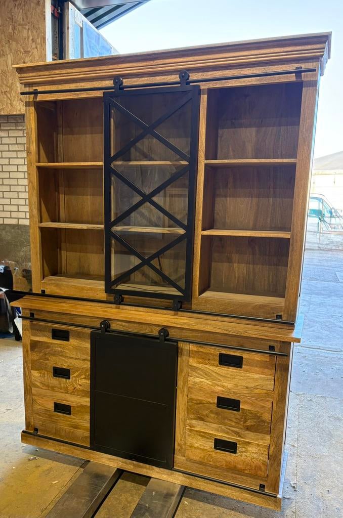 Prachtige buffetkast van mangohout – nieuw!, Ophalen, 200 cm of meer, 150 tot 200 cm, Nieuw