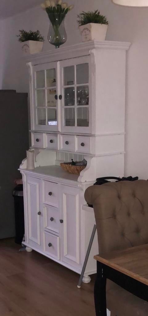 Prachtige landelijke witte buffetkast – stijlvol & praktisch, Huis en Inrichting, Kasten | Buffetkasten, Ophalen, Gebruikt, 100 tot 150 cm