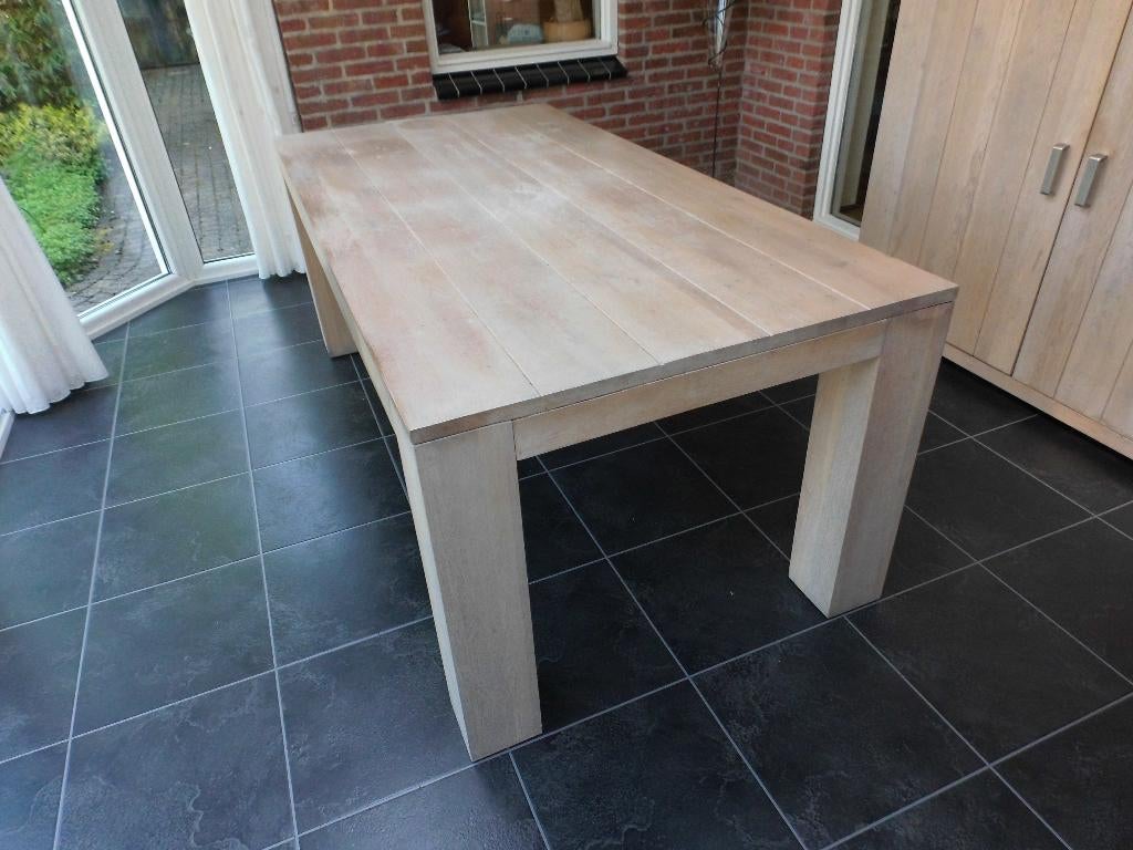 MASSIEF BLANK EIKEN EETKAMERTAFEL, Ophalen, Gebruikt, Eikenhout, 50 tot 100 cm