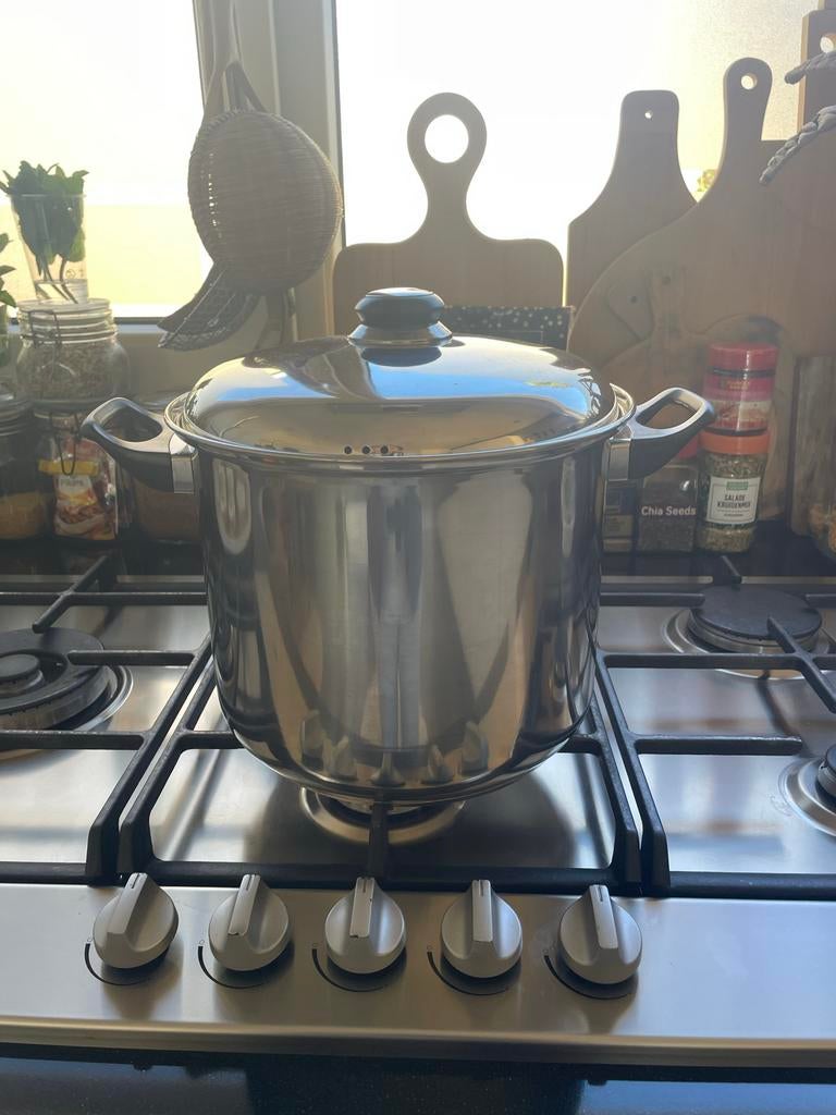 XXL soeppan mosselpan stampotpan familiepan, Ophalen, Gebruikt, Rvs, Kookpan of Snelkookpan