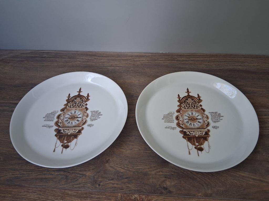 Bijzonder bord Klok C.W bakker 1779 twentse stoelklok 25 cm, Ophalen of Verzenden