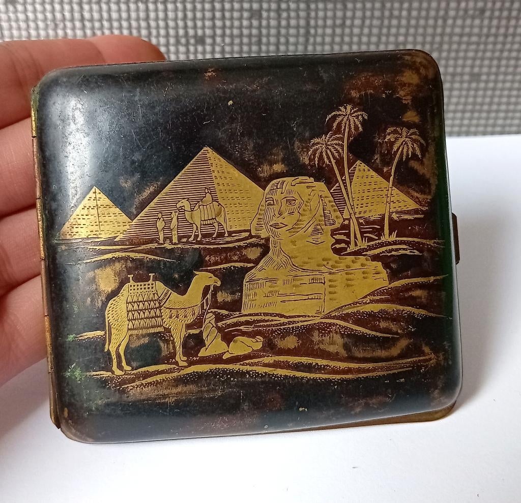 vintage japanse damascene sigaretgeval, Antiek en Kunst, Ophalen of Verzenden