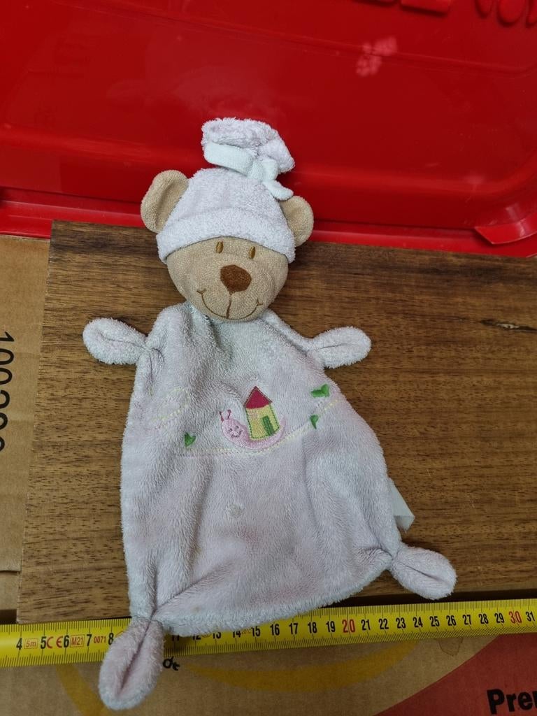 Beer knuffel doekje roze nr 29, Ophalen of Verzenden, Beer