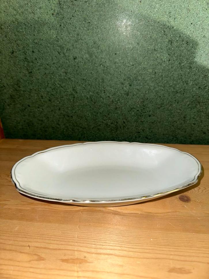 Elegante Dekschaal Jäger met Zilveren Rand, Antiek en Kunst, Antiek | Porselein, Ophalen of Verzenden