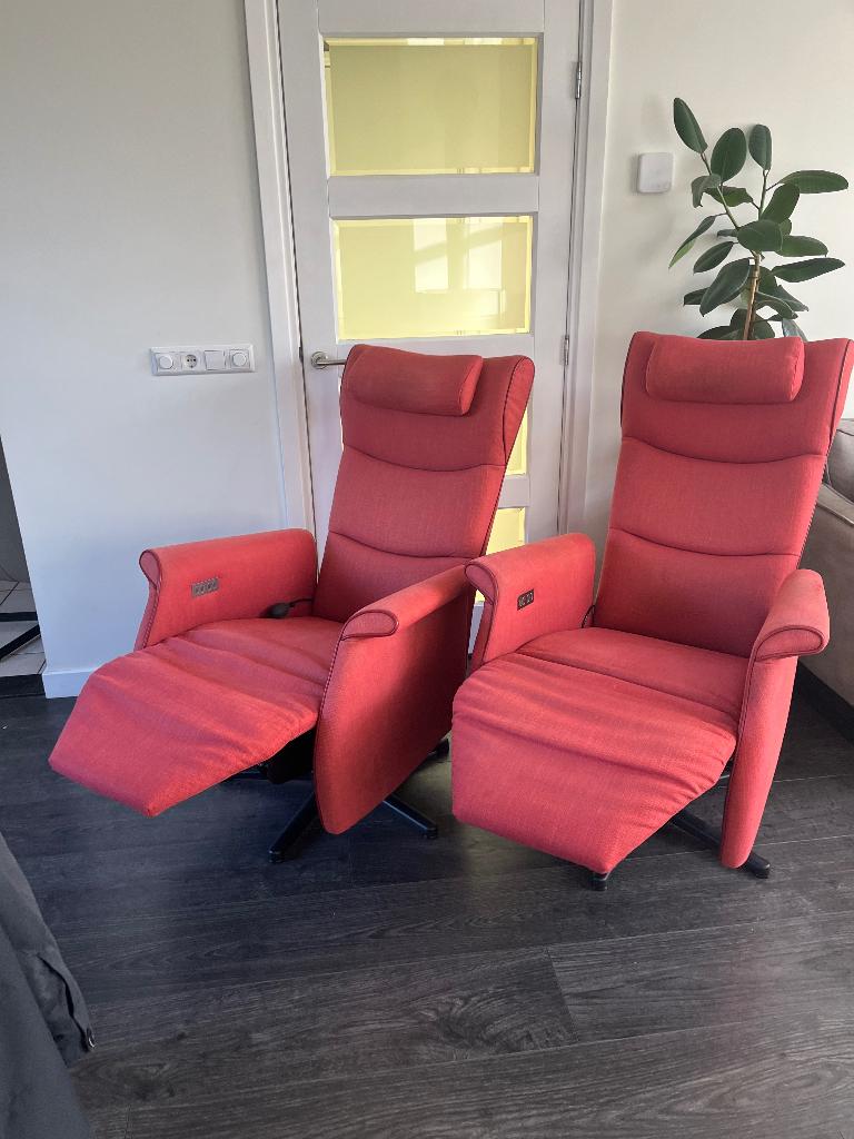 2 Prominent Frans Molenaar Relaxfauteuils Stof Op Accu L Xl, Huis en Inrichting, Ophalen of Verzenden, Zo goed als nieuw, Stof