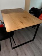 Eettafel 120x75 met zwarte ijzeren poten, Ophalen, Gebruikt, 100 tot 150 cm, 50 tot 100 cm