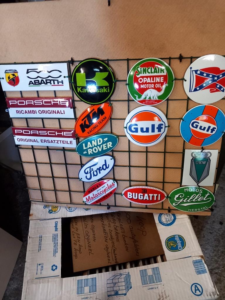 Super mooie emaile bordjes div merken div maten 12.oo, Ophalen of Verzenden, Zo goed als nieuw, Reclamebord