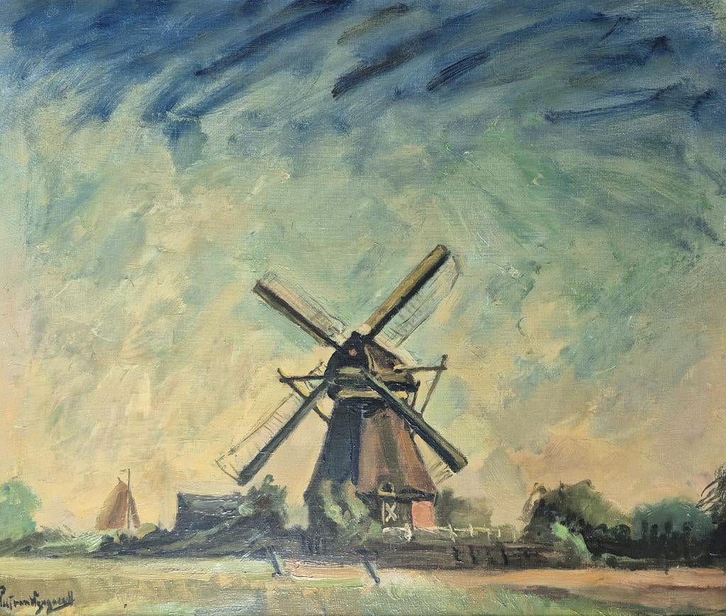 Piet van Wijngaerdt - olie op doek - gesigneerd l.o., Antiek en Kunst, Kunst | Schilderijen | Klassiek, Ophalen of Verzenden