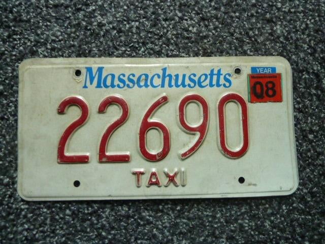Kentekenplaat licenseplate Massachusetts Taxi USA, Verzenden, Gebruikt, Auto's
