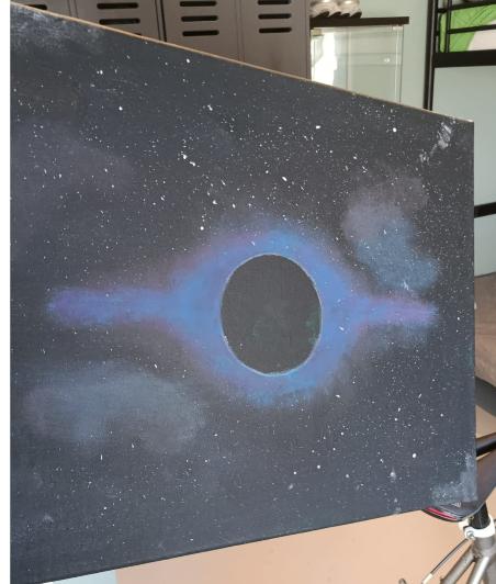 schilderij swartgat, Antiek en Kunst, Kunst | Schilderijen | Klassiek, Ophalen of Verzenden