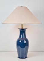 Vintage jar tafellamp keramiek blauw messing france 1980, N, N, Regency vintage eclectic, Overige materialen