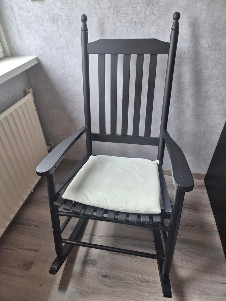 Zwarte schommelstoel, Huis en Inrichting, Stoelen, Ophalen, Gebruikt, Zwart, Eén