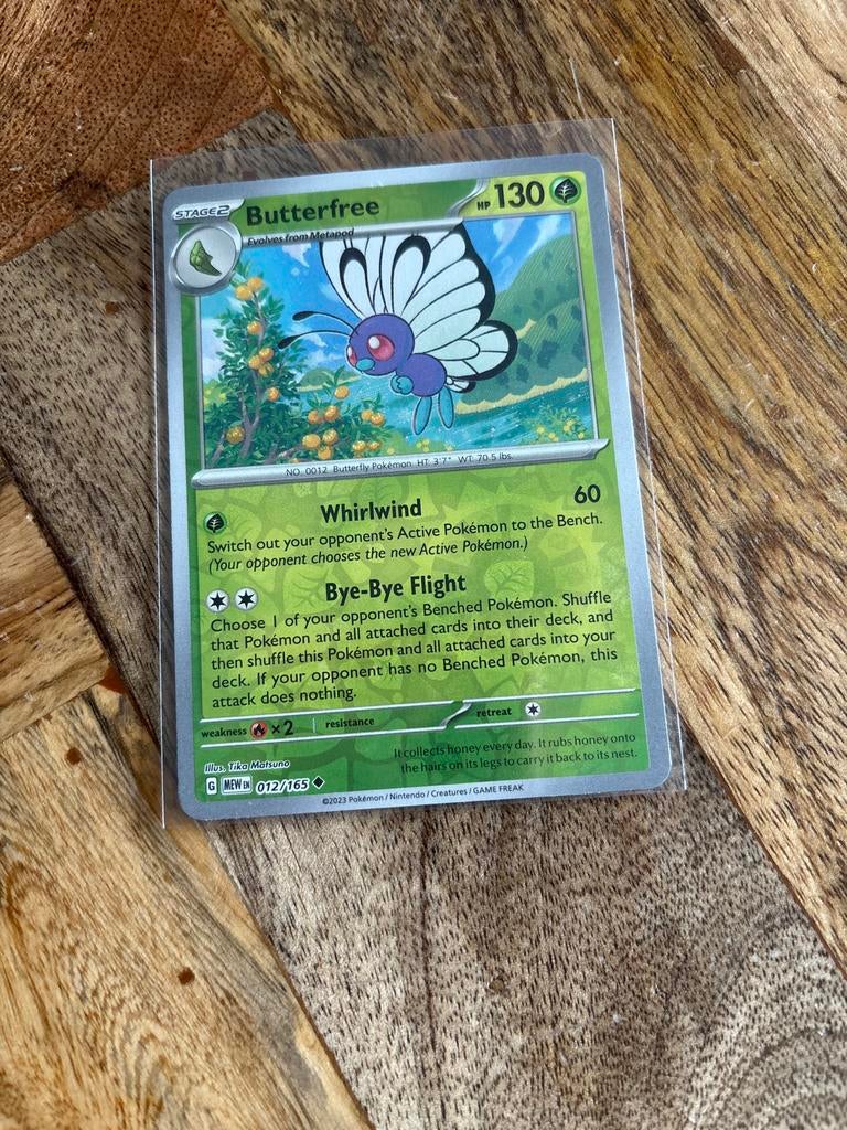 Pokémon Kaart Butterfree 012/165 (MEW) - Zo goed als nieuw, Ophalen of Verzenden, Zo goed als nieuw, Losse kaart