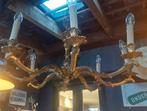 kroonluchter 8 arms  hanglamp messing kroonluchter degelijk, Ophalen, Zo goed als nieuw, Metaal, Kroonluchter 8 arms brocante hanglamp