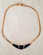 Prachtige Choker – Marineblauw emaille & strass (6917-347), Ophalen, Nieuw, Goud, Overige materialen