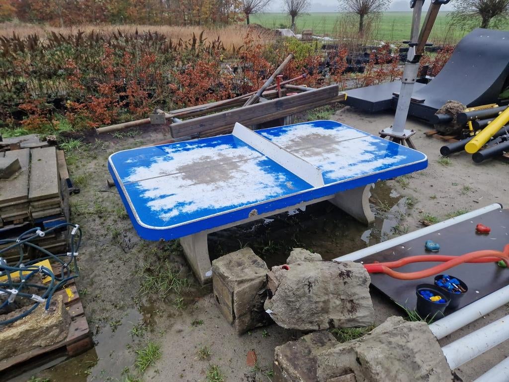 Tafeltennistafel (beton), Ophalen, Gebruikt, Tafel Indoor