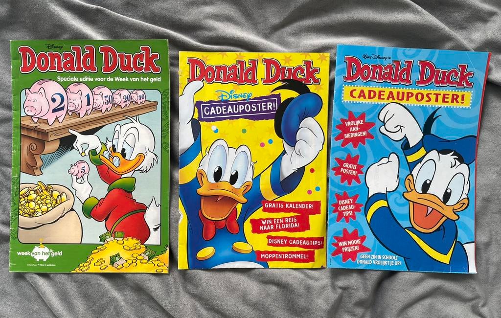 van 3 Donald Duck tijdschriften 2x poster + Speciale Editie, Boeken, Meerdere comics, Ophalen of Verzenden, Zo goed als nieuw