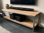 Industrieel TV-meubel stalen frame met eikenhout, Ophalen, Gebruikt, 150 tot 200 cm, Minder dan 100 cm