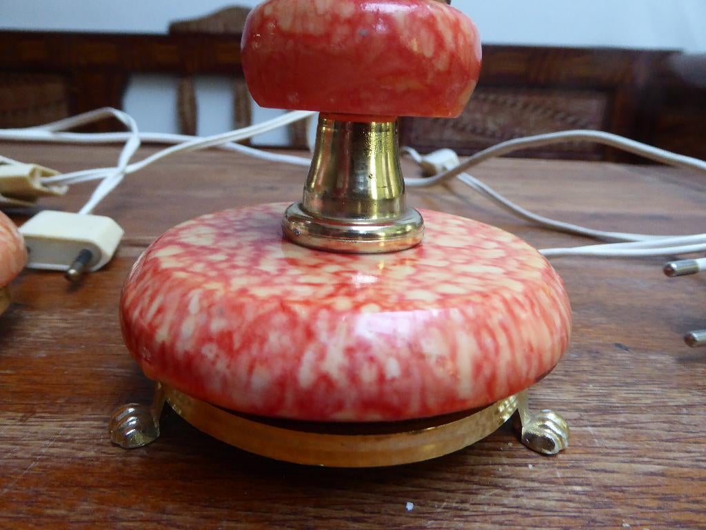 2 vintage onyx lampjes, Ophalen of Verzenden