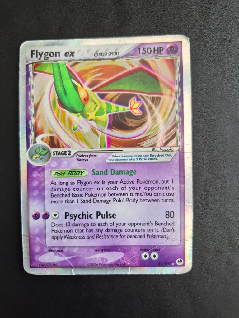 Flygon ex Holo Pokémon Kaart - Gebruikt, Ophalen of Verzenden, Gebruikt, Losse kaart, Foil