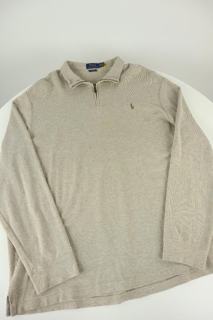 Ralph Lauren trui met kwart rits - XXL, -, Beige, -, Ralph Lauren
