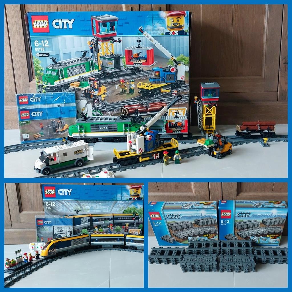 LEGO City, 60197 Passagierstrein, 60198 Vrachttrein, 7499, Compleet, Lego, Ophalen of Verzenden, Complete set