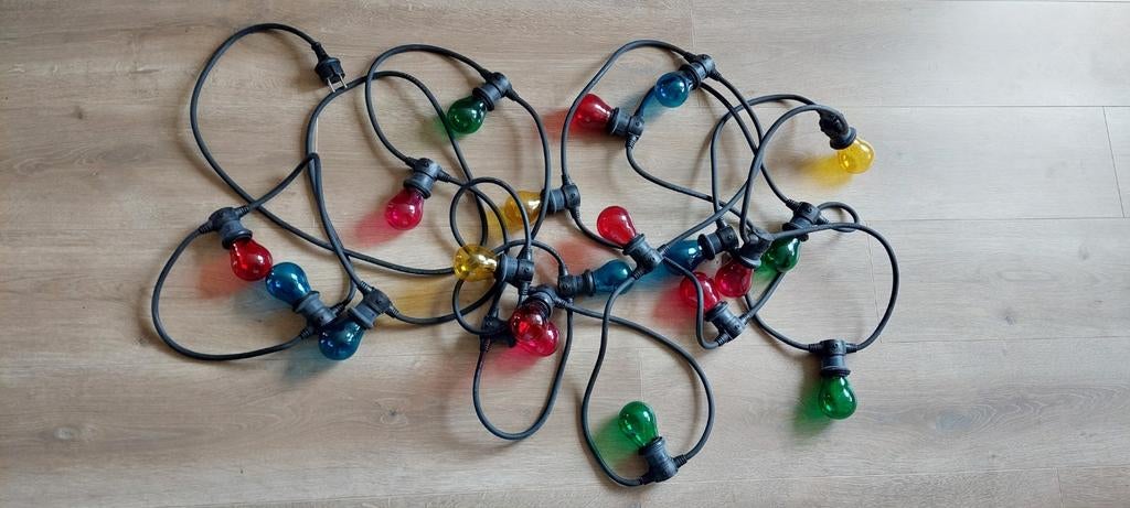 Feestverlichting kabel met 20 gekleurde lampen, Ophalen of Verzenden