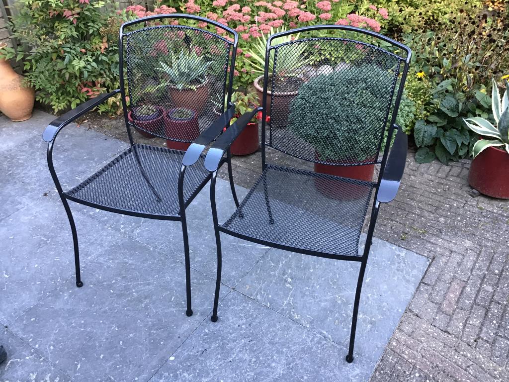 2 Zeer fraaie Royal Garden 'Classic' tuinstoelen., Ophalen, Zo goed als nieuw, Metaal, Stapelbaar