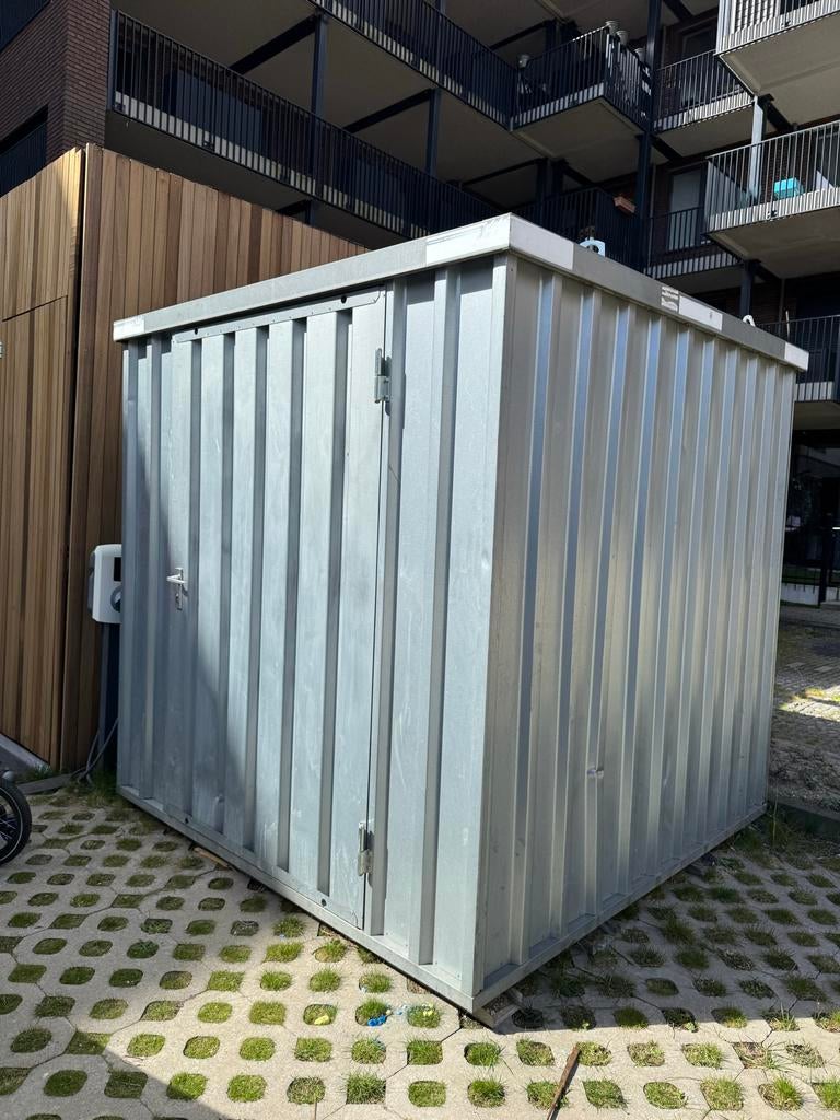 Demontabele opslagcontainer / schuurtje met sleutels, Ophalen of Verzenden, Gebruikt, Metaal, Containerberging