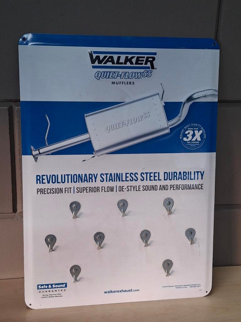 Walker uitlaten / dempers garage reclamebord, Ophalen of Verzenden, Zo goed als nieuw, Reclamebord