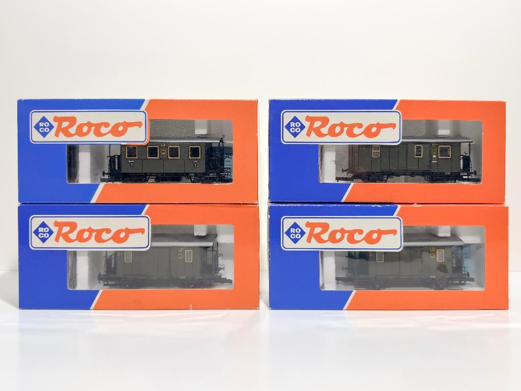 ROCO: set van 4 DRG rijtuigen voor H0-spoor, Ophalen, Gelijkstroom, Wagon, Zo goed als nieuw