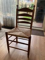 6 houten eettafelstoelen met rieten zitting, Ophalen, Gebruikt, Bruin, Vijf, Zes of meer stoelen