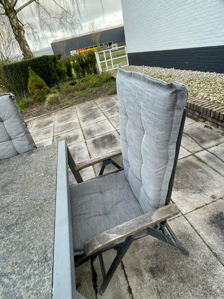 Hartman tuinset 6 personen met kussen grijs, Tuin en Terras, Ophalen, Gebruikt, Hardhout, 6 zitplaatsen