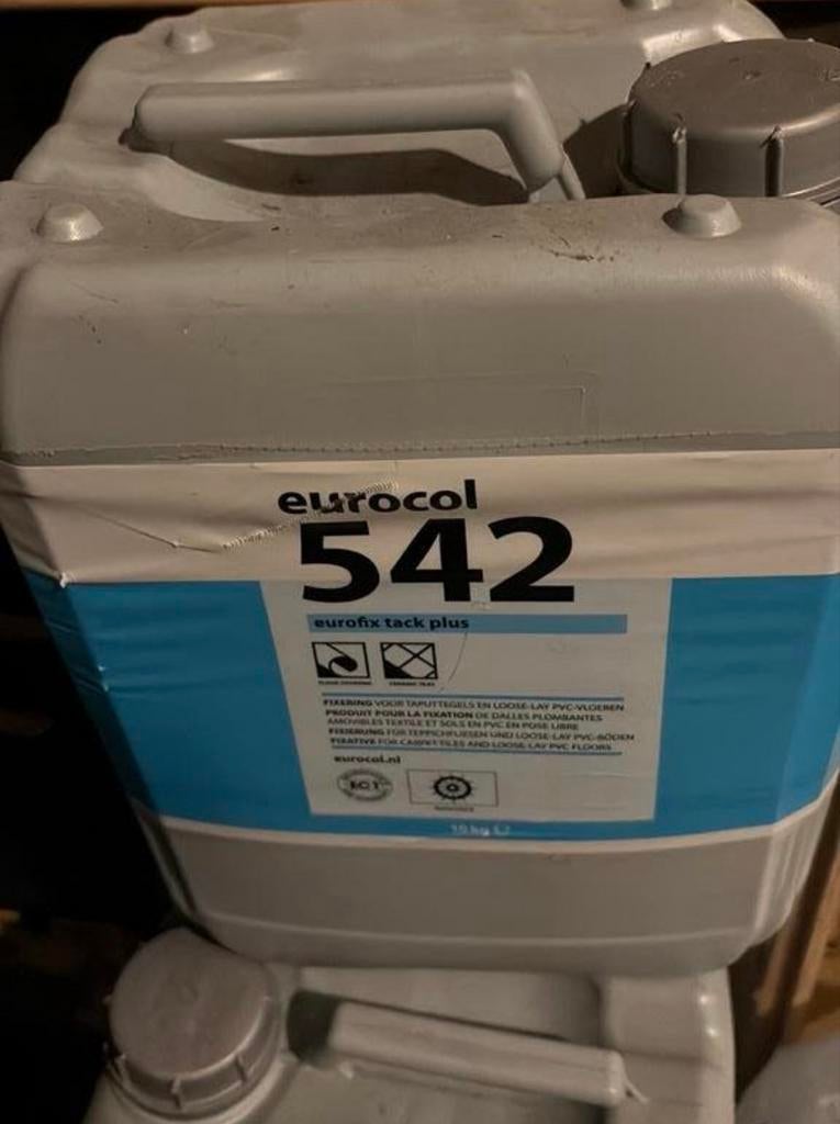 Eurocol 542 fixeerlijm voor tapijttegel loose lay pvc. ., Minder dan 10 cm, Overige materialen, Overige typen, Nieuw