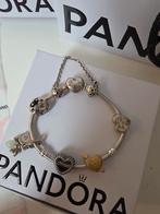 Pandora armband maat 16 met verschillende bedels, Pandora, Ophalen of Verzenden, Zo goed als nieuw, 4 bedels of meer