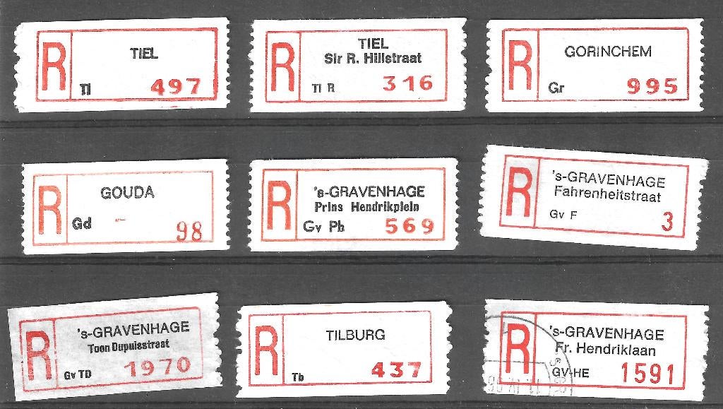 Nederland Aantekenstrookjes - 19, Postzegels en Munten, Postzegels | Nederland, Ophalen of Verzenden, Na 1940