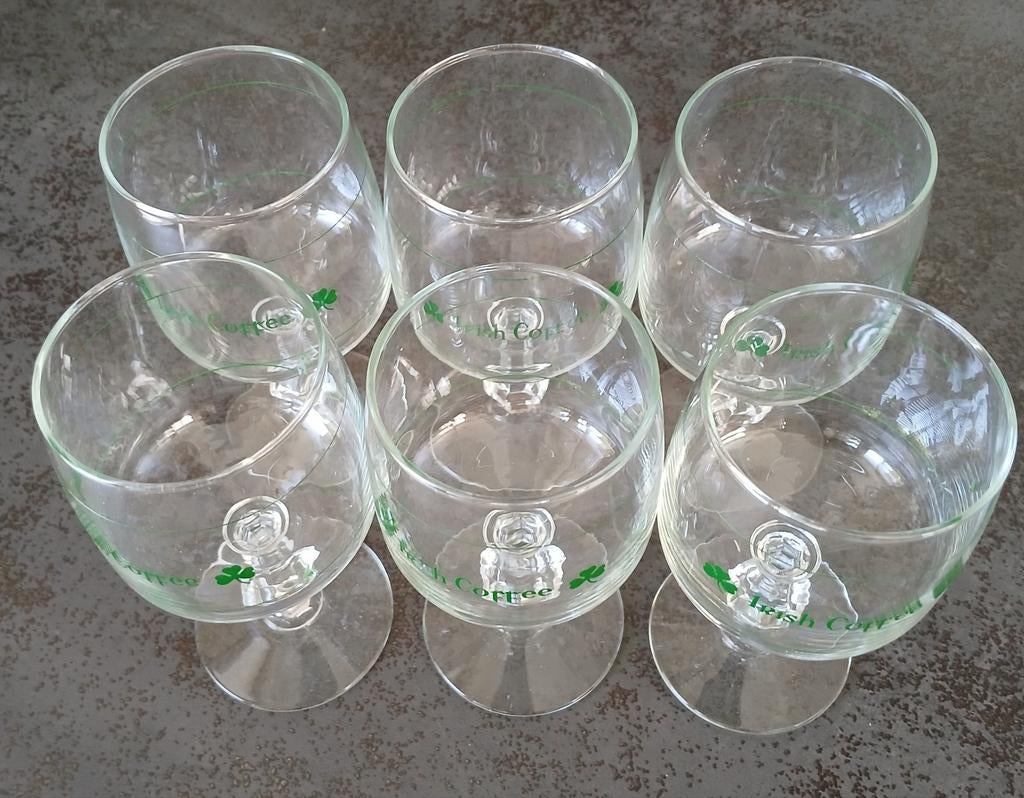 Set van 6 glazen ( Irish Coffee ), Ophalen, Zo goed als nieuw, Overige typen