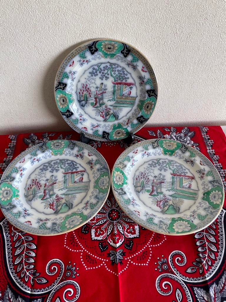 3 borden   Decor Canton. Petrus Regout. Maastricht, Antiek en Kunst, Ophalen of Verzenden