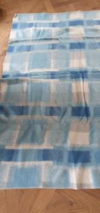Wollen deken blauw wit lichtblauw 100% wol, Huis en Inrichting, Woonaccessoires | Plaids en Woondekens, Ophalen of Verzenden, Gebruikt