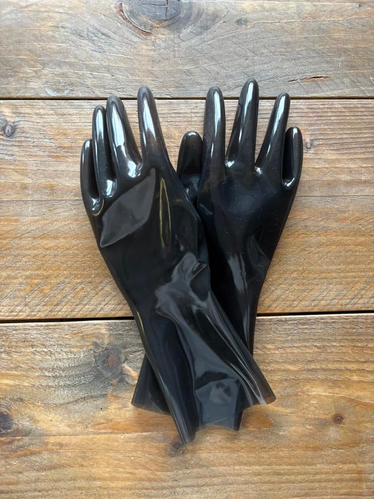 Short Gloves / Latex / Maat M / Unisex, Kleding | Dames, Ondergoed en Lingerie, Verzenden, Zwart, Overige typen
