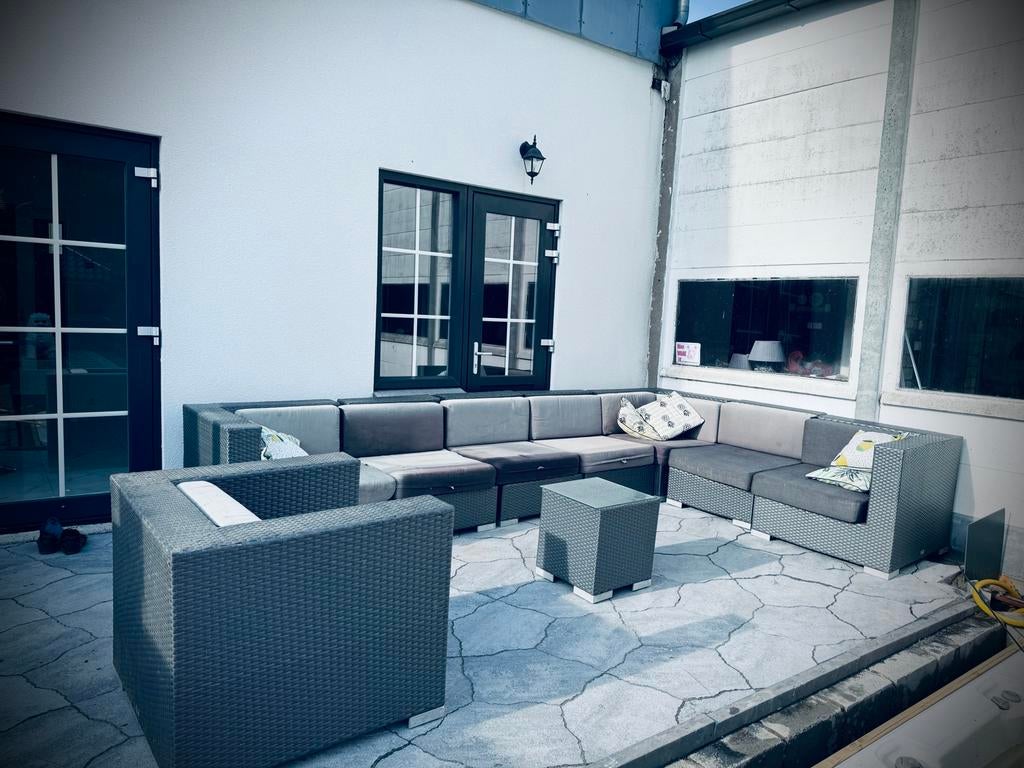 Grote Wicker Loungeset met Salontafel, Tuin en Terras, Gebruikt, Meer dan 8 zitplaatsen, Ophalen of Verzenden, Loungeset