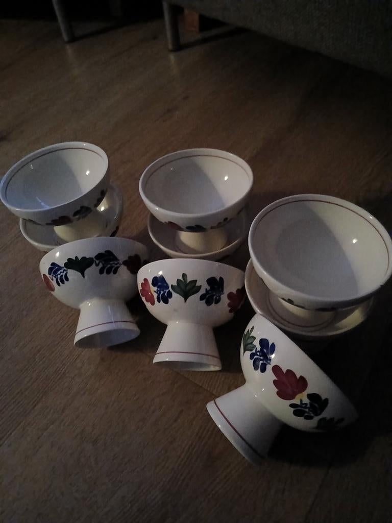 10 ijscoupes Boerenbont., Ophalen of Verzenden, Rond, Minder dan 25 cm, Minder dan 40 cm