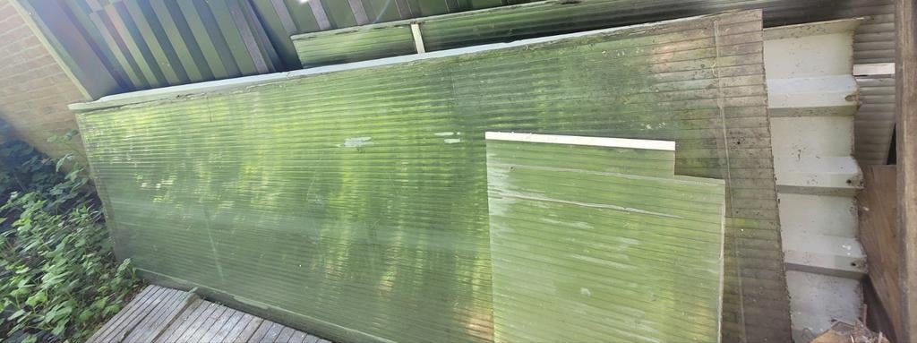 GRATIS Materiaal voor kas, volkstuin, damwand plexiplaat, Ophalen, Polycarbonaat, Gebruikt