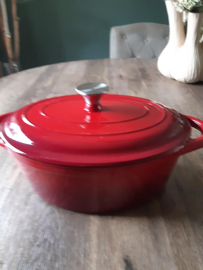 ERNESTO Ovale Gietijzeren Braadpan., Ophalen of Verzenden, Gietijzer, Koekenpan of Braadpan