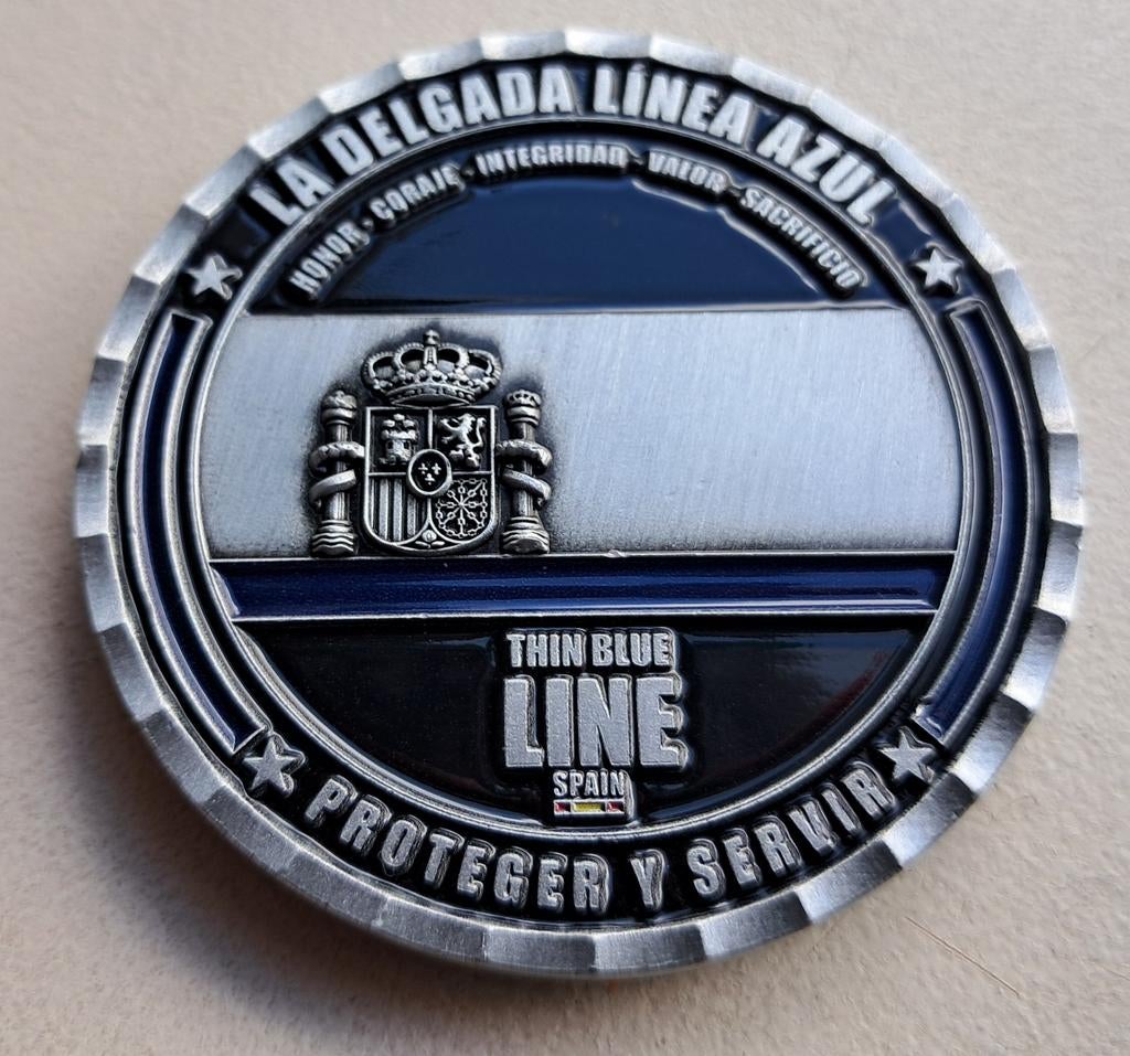 Coin Thin Blue Line politie Spanje, Verzamelen, Ophalen of Verzenden